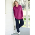 thumbnail image 5 of Woman Within Women's Plus Size Long-Sleeve Polo Shirt Polo Shirt, 5 of 6