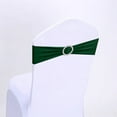 thumbnail image 4 of Emerald Green Spandex Chair Bands, 14x5 Inch Hunter Green Stretch Sashes with Diamond Slider, Christmas Party Decor, Winter Wedding Reception, Elastic Cover Bows, 1 Pack, 4 of 5