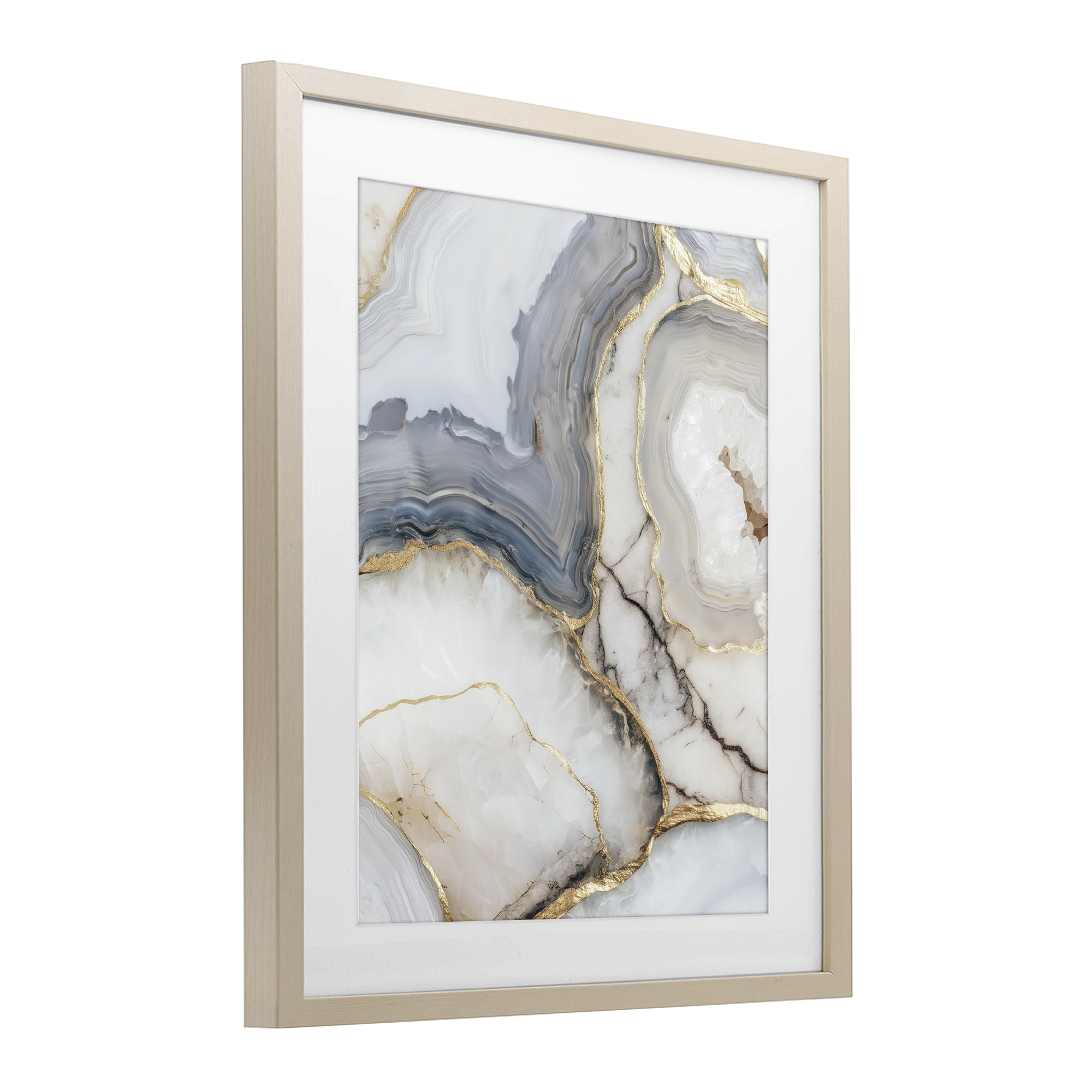 Stupell Industries Crystal Geode with Gold Birch Framed Print Under Glass, design by Svetlana Aleynikova