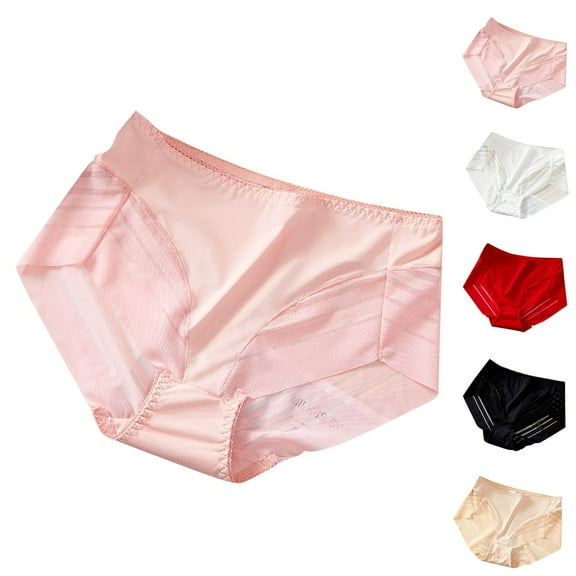 AXXD No Show Underwear for Women High Waisted Sexy Lace Silk Butt Lifting Ultra-Thin Breathable Mesh Control Clearance