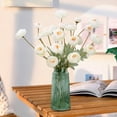 thumbnail image 6 of 4-Head Faux Anemone Flower Bouquet, Realistic Artificial Floral Arrangement for Mom's Day Party Wedding Venue, Elegant Interior Home Decoration Supplies, 7.87*22.83in, White, 6 of 7