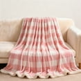 thumbnail image 5 of Sherpa Fleece Throw Blanket 51" x 59" Reversible Plush Fluffy Large Big Blanket Lattice Flannel Blankets for All Season Use, 5 of 6