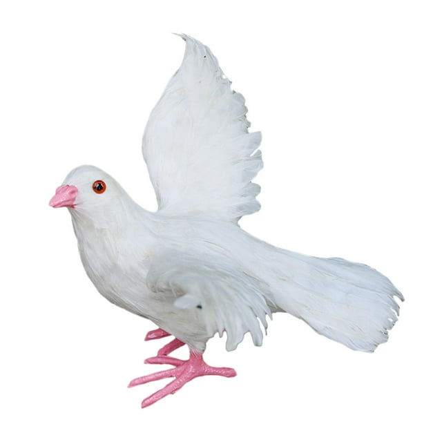 pitrice Exquisite Doved Ornament Imitation Bird Model For Balcony Lawn Decoration Etc. Decorative Outdoor Decor Yard Backyard Standing White