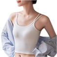thumbnail image 4 of Tank Tops for Women under $5 with Built in Bra Solid Color Base Chest Wrapped Tank Top White L, 4 of 5