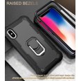 thumbnail image 6 of iPhone Xs Max Case and Cover 6.5 Inch 2018, Allytech 3 in 1 Hybrid Hard PC Soft Rubber Heavy Duty Shockproof Finger Ring Holder Kickstand Slim Case for iPhone XS Max 6.5", Black, 6 of 6