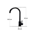 thumbnail image 3 of Llave Monomando Fregadero O Tarja Cocina 37 cm Rubinett Acero Inoxidable 304 Negro Mate Super Lujo, 3 of 3