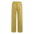 thumbnail image 5 of oiangi Boho Pants for Women Summer Cotton Linen Trousers Drawstring Elastic Waist Beach Pant with Pockets Gold XL, 5 of 5