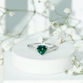thumbnail image 6 of Rosec Jewels Minimal Heart Ring with Created Emerald and Diamond for Women (7 mm), 18K White Gold, US 8.50, 6 of 8