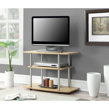 Convenience Concepts Designs2Go No Tools 3 Tier TV Stand, Light Oak