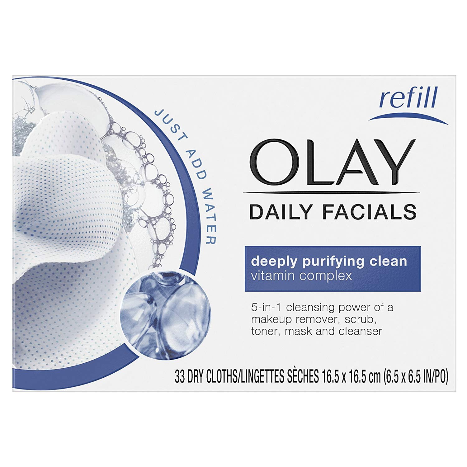 Olay Facial Cloths, 33 Count Packaging May Vary