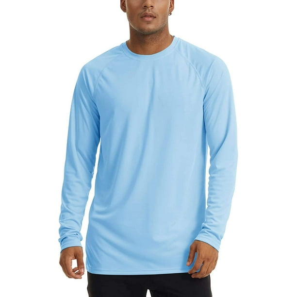 Men's Sun Protection Long Sleeve Shirt Outdoor Sports Performance Shirts  Running Workout T-Shirt UPF 50+