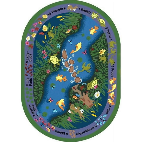 Joy Carpets 1467DD You Can Find 7 ft.8 in. x 10 ft.9 in. Oval WearOn Nylon Machine Tufted- Cut Pile Educational Rug