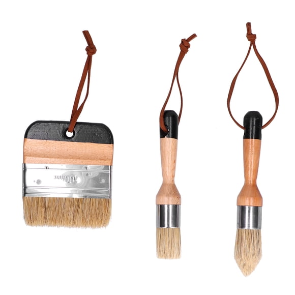 3 pinceles para encerar, pintar, fregar y pintar redondos para muebles de madera y decoración del hogar.