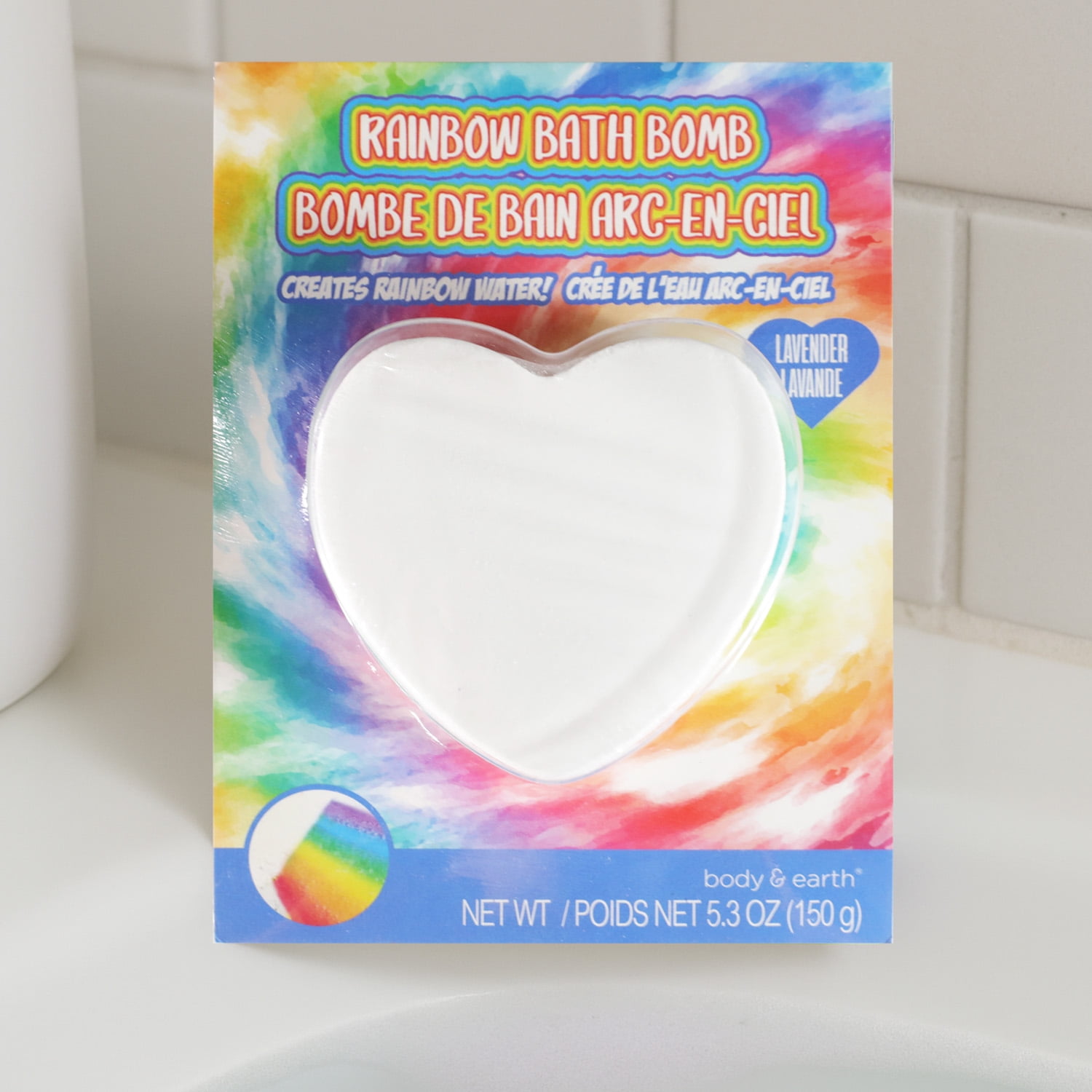 Body & Earth Rainbow Bath Bomb Heart