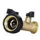 thumbnail image 3 of Divisor de manguera de jardín de latón de alta resistencia, conector en Y de 2 vías, 3/4", sin fugas, presión de agua de 80 PSI, 3 of 6