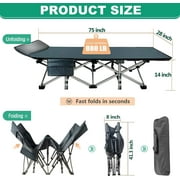 Slsy 2 Packs Folding Camping Cots with 2 Sided Mattress, Heavy Duty Wide Sleeping Cots, Folding Cots with Carry Bag