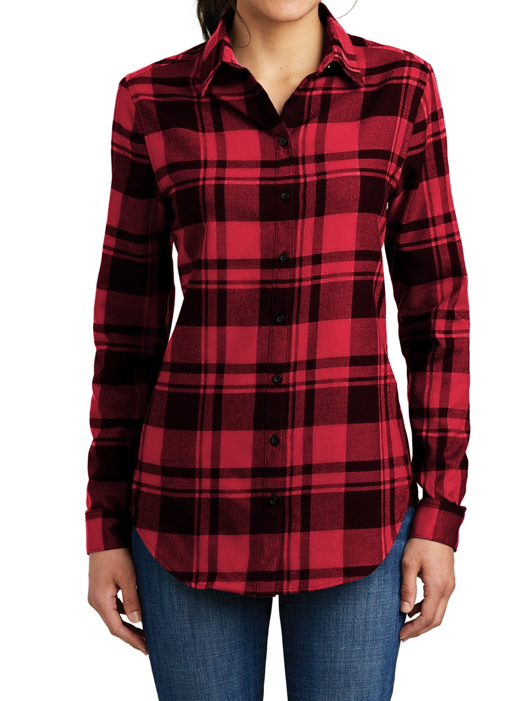 red and black plaid tunic