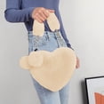thumbnail image 4 of Heart Shaped Tote Bag Featuring Detachable Chain Strap For Casual Crossbody And Shoulder Carry Cute Fuzzy Soft Purse, 4 of 6