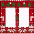 thumbnail image 6 of Metal Light Switch Plate Cover Festive Red Christmas Reindeer Stocking XMS019, 6 of 13