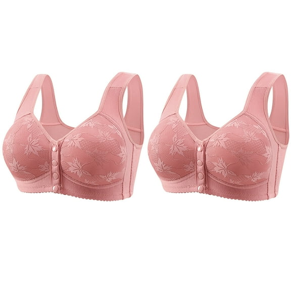 Bigersell Full-Coverage Bra On Sale Women's No Underwire Push up Bra with Thin Cup and Lace Bra Underwear Wire-Free Bra Style F-358 Pinks XL