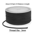 thumbnail image 2 of Unique Bargains Nylon Beading Thread Cord 3mm Extra Strong Braided Nylon String for Necklace Crafting 10M/33 Feet, Black, 2 of 5