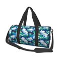 thumbnail image 1 of Fotbe Blue Lotus Flower Bolsa Deportiva de Lona Plegable con Estampado, Bolsa de Gimnasio con Bolsillo Seco/Húmedo, Bolsa de Viaje Ultraligera de Gran Capacidad, 1 of 6