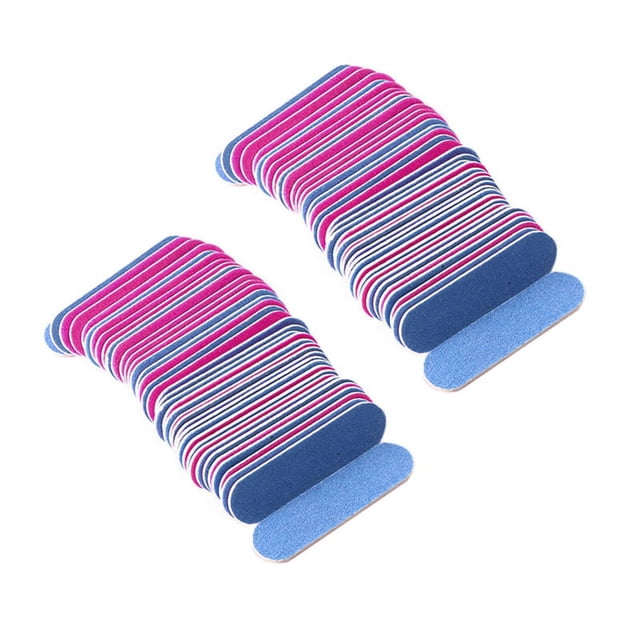 200 Piezas Limas de Uñas Color Doble Lijado Mini Buffer de Madera 180/240 Herramientas Desechables de Manicura