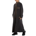 thumbnail image 4 of Mercatoo Kids Thobe for 𝐌uslim Boys 𝐈slamic Arabic Long Sleeve Kaftan Robe Zipper Prayer Dress for Boys 𝐌uslim Thobe Eid Outfit, 4 of 9