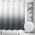 thumbnail image 2 of Gray Gradient No Hook Shower Curtain Shower Curtain with See Through Top Window, Waterproof Washable Fabric Curtain for Bathroom Hotel Decor, 72Wx72L, 2 of 9