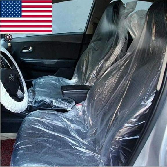 Universal Car Disposable Plastic Seat Covers Auto Cushion Cover Waterproof USA