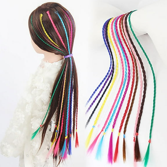 IFANLANDOR 12Pcs Hair Braid Extensions for Women Braided Polymer Assorted Color Holiday Events