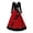 Z1 Red, variant on Xijirk Women's Day of The Dead Maxi Dress V Neck Long Sleeve Skeleton Floral Print A Line Flared Cosplay Gown for Halloween Fiesta Party,M