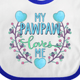 thumbnail image 4 of Inktastic My Pawpaw Loves Me with Flowers and Hearts Boys or Girls Baby Bib, 4 of 4
