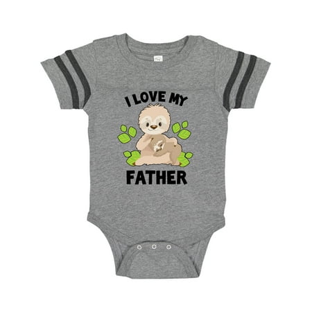 

Inktastic Cute Sloth I Love My Father with Green Leaves Gift Baby Boy or Baby Girl Bodysuit