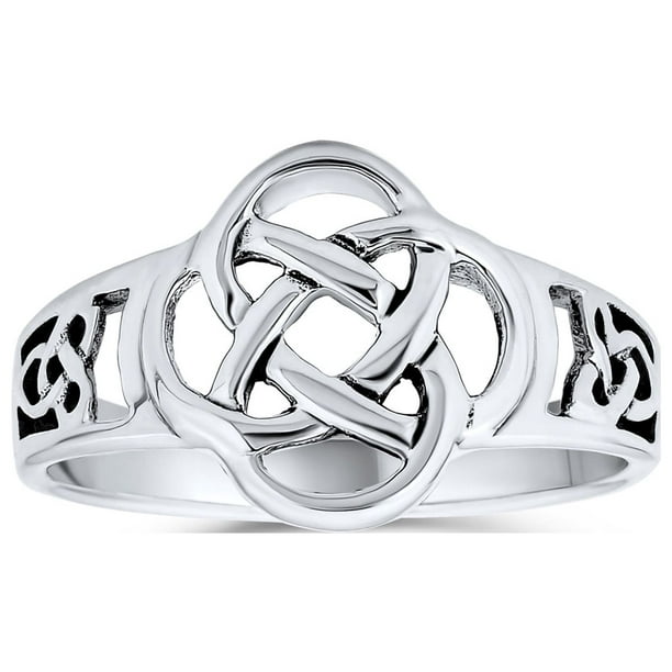 Personalized Best Friends BFF Love Knot Irish Celtic Infinity Band Ring for  Teen Women Oxidized .925 Sterling Silver Customizable