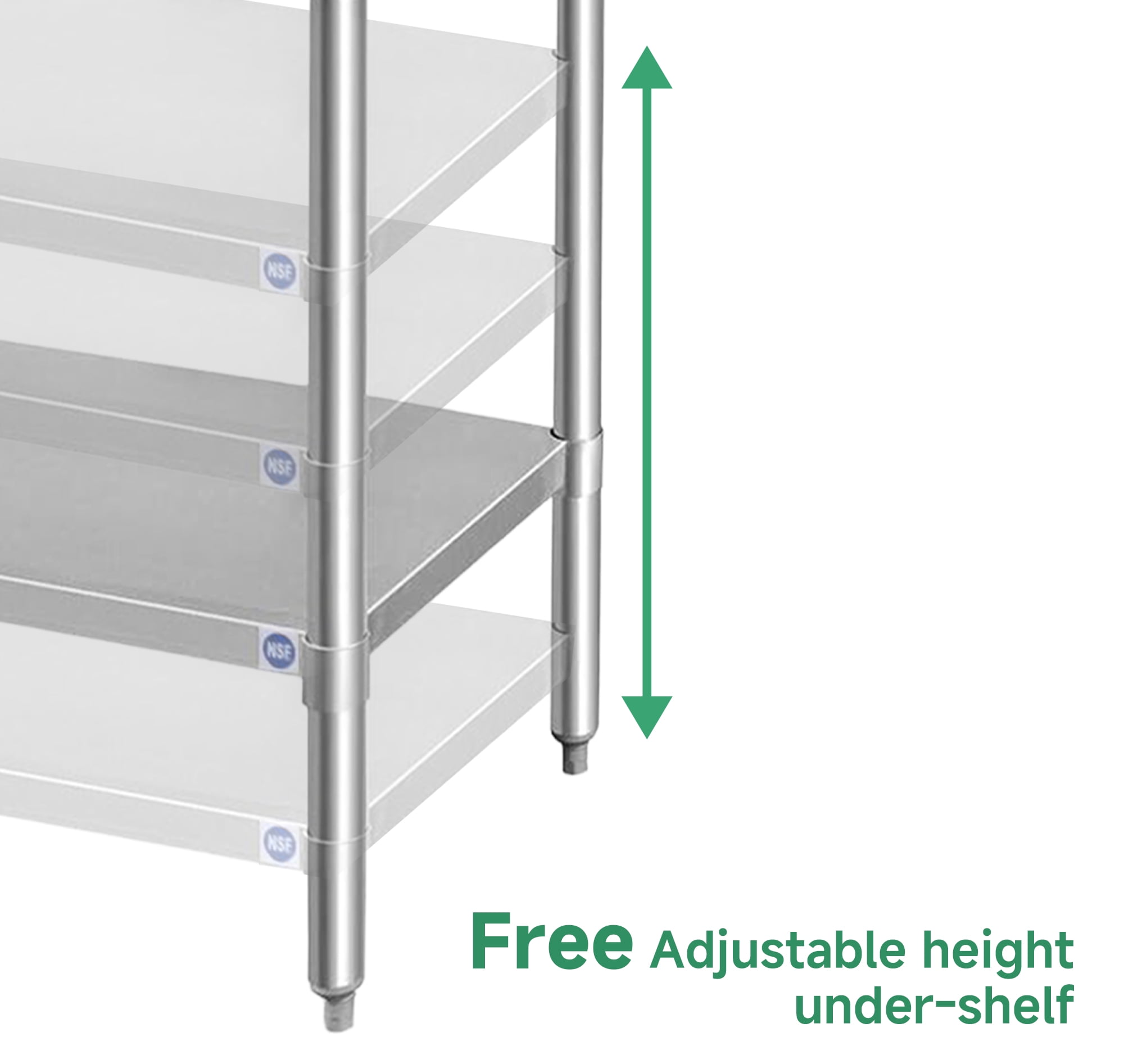 RSN Trend Stainless Steel Table for Prep & Work 24 x 36 Inches, NSF Commercial Heavy Duty Table with Undershelf and Backsplash for Restaurant, Home and Hotel