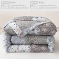 thumbnail image 4 of Whale Flotilla 3-Piece King Comforter Set, Soft Reversible Bedding Comforter Sets, Patchwork Printed Down Alternative Comforter Duvet for All Seasons, Grey, 4 of 9