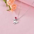thumbnail image 3 of 925 Sterling Silver Cross Butterfly Necklace Baptism Communion Birthday Conformation Gifts for Daughter Granddaughter Niece-Ruby Red Birthstone, 3 of 5
