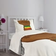thumbnail image 3 of Ambesonne Rasta Quilted Bedspread Set 2 Pcs, Ethiopian Flag Colors, Twin Size, Yellow Brown, 3 of 5