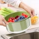 thumbnail image 5 of Lavabo de Doble Capa para Verduras | Canasta Plástica Grande para Drenaje | Colador Apilable Azul para Frutas de Cocina | PET Seguro para Alimentos | 21x23.4x9.8cm | Colador para Fregadero Doméstico, 5 of 8
