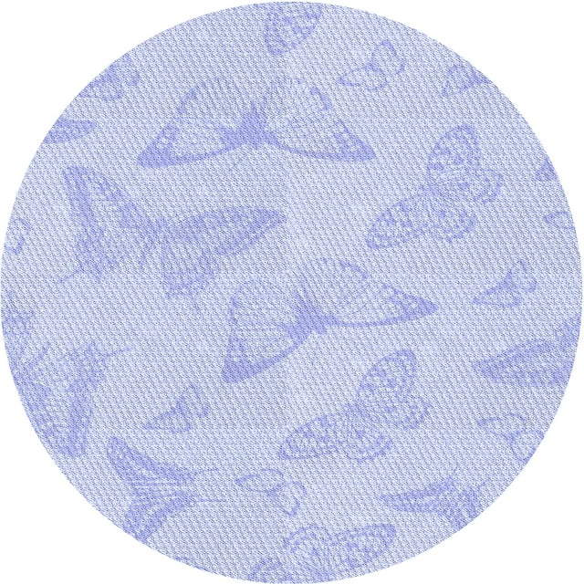Ahgly Tapis Rond Lavable en Machine Intérieur Transitionnel Bleu Lavande, 3 Pieds Rond