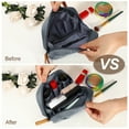 thumbnail image 2 of Unique Bargains Handhold Cosmetic Bag Portable Makeup Bag Makeup Pouch Large Capacity Cosmetic Pouch Storage Deep Gray, 2 of 7