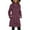 *Purple, variant on ClodeEU Women's Wool Blend Classic Stand Collar Pea Coat With Belt,Long Sleeve Winter Coat Wine,Womens Plus XL
