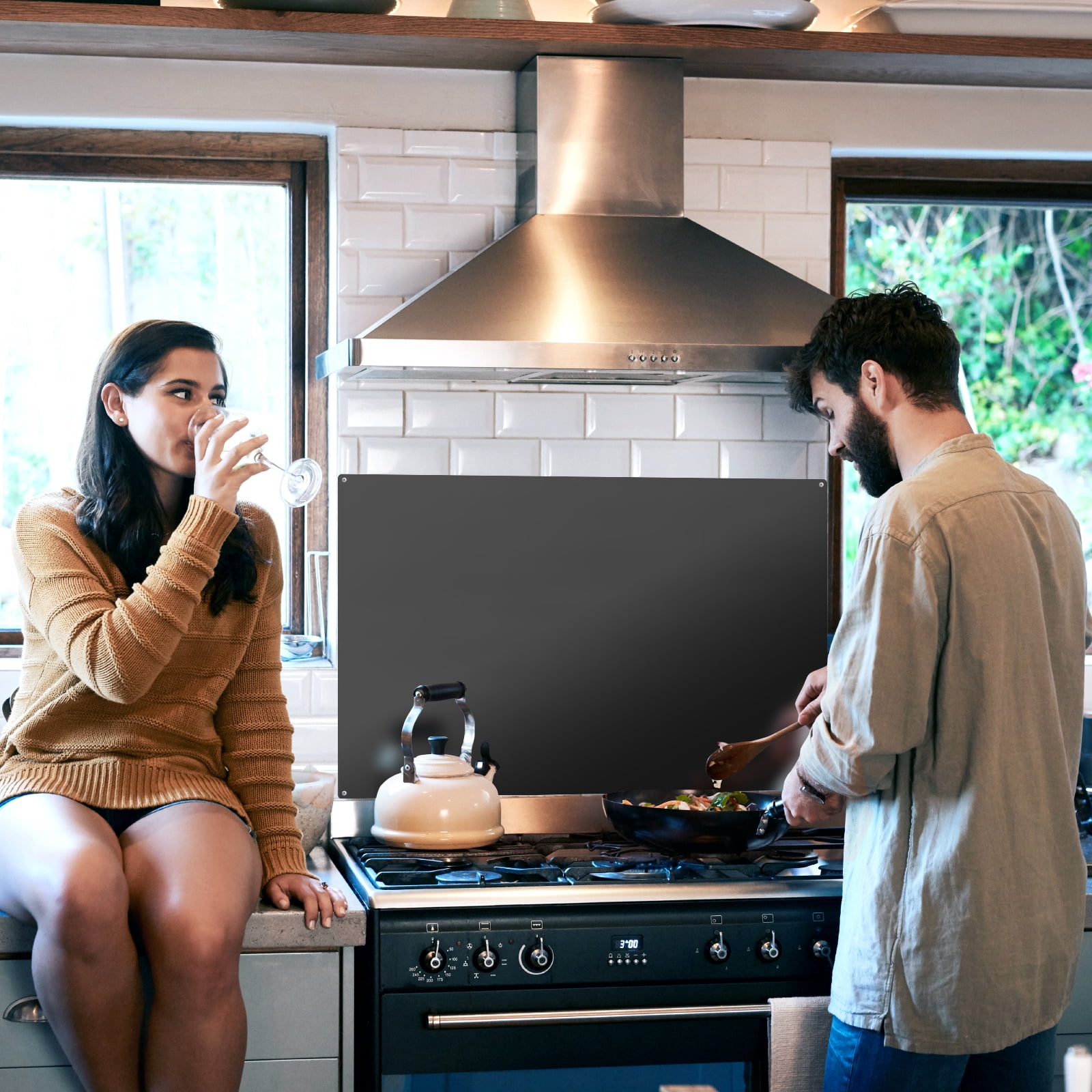 36” x 24” Stainless Steel Backsplash - Ultra Flat Metal BackSplash Panel with 4 Pre-Drilled Holes for Quick Install| Kitchen Backsplash Fits Stove Behind Kitchen Wall & Range Hoods