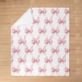 thumbnail image 3 of Pink Bowknot Throw Blanket for Kids,Dreamy ss Style Kids Girls Fleece Throw Blanket for Bedroom Sofa Dorm Decor,Watercolor Bow Geometric s White Blanket,40 x 50 Inches, 3 of 6