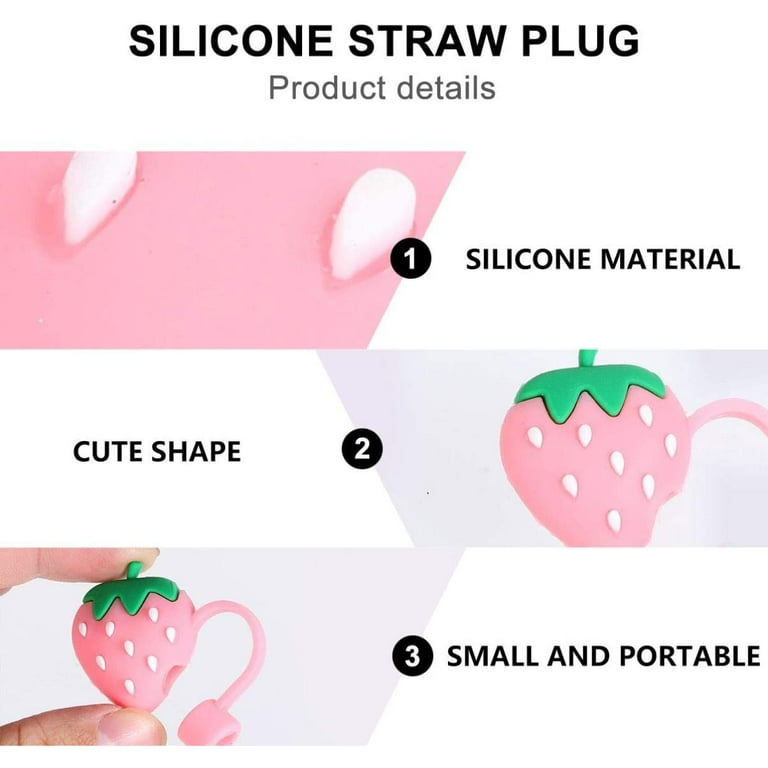  uxcell 16pcs Silicone Straw Tips, Metal Straw Covers, Soft  Reusable Straws Tips Fit for 8mm/0.31 OD Stainless Steel Straws, Pink :  Health & Household