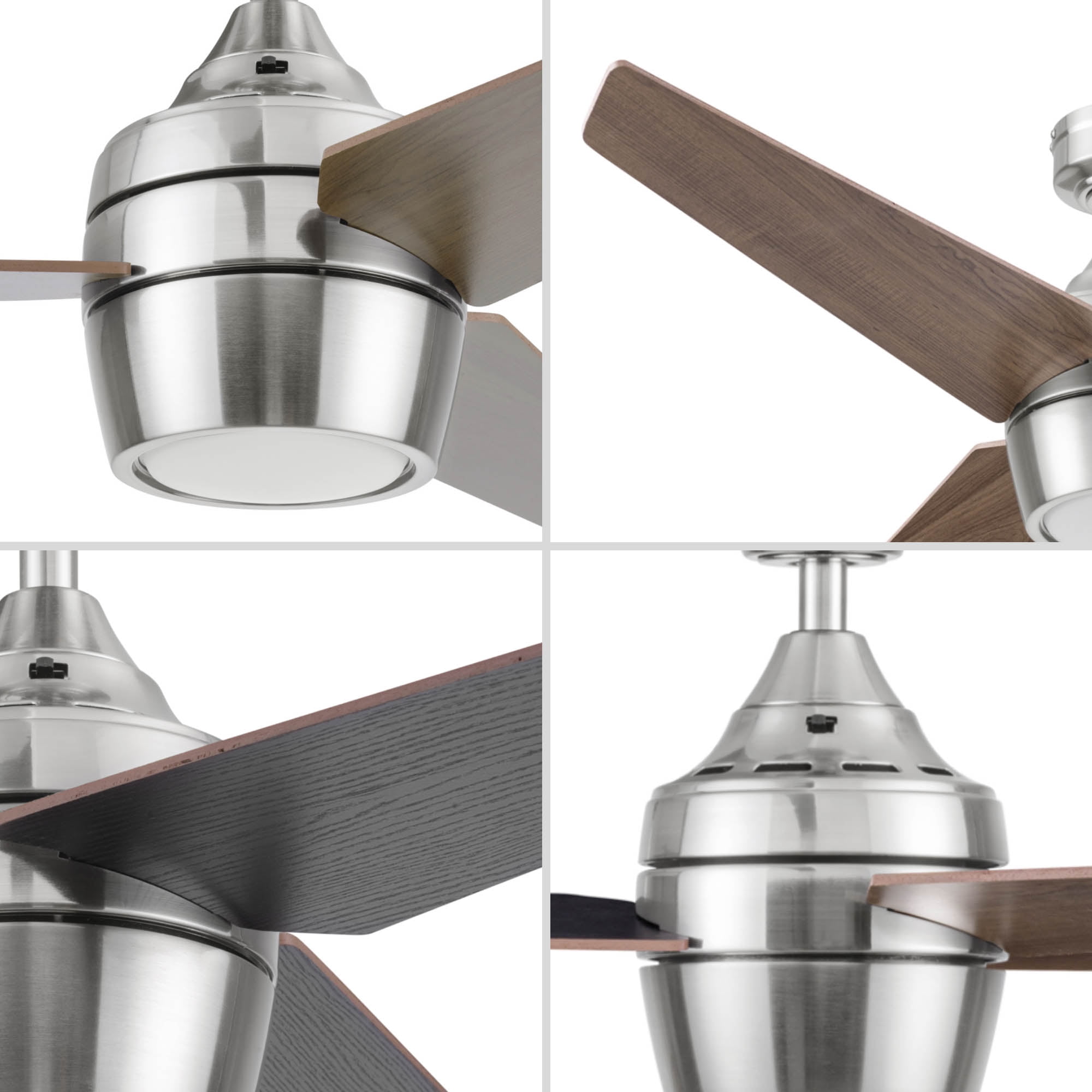 Honeywell Ceiling Fans Eamon, 52 Inch Modern Indoor LED Ceiling Fan with Light, Remote Control, Three Mounting Options, 3 Dual Finish Blades, Reversib Honeywell Eamon 52 in. Indoor Black LED Color Changing Modern