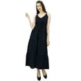 thumbnail image 4 of Bimba Women's Sundress Long Maxi Drawstring Waist Spaghetti Strap Dresses, 4 of 9