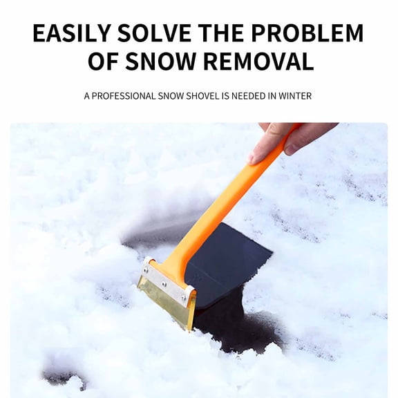 Long Handle Snow Shovel & Ice Scraper with Foam Blades for Car Windows | Winter Auto Cleaning Tool | 1-Piece Snow Brush