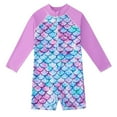 thumbnail image 2 of WOLLED Toddler Kids Girls Swimsuit Upf 50+ Rash Guard One Piece Zipper Swimwear Long Sleeve Bathing Suit 4-12T, 2 of 9